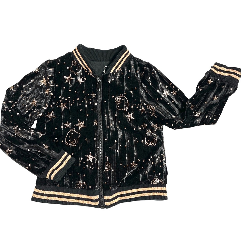 Hello Kitty Little Girls Glitter-Print Bomber Jacket Size 3T